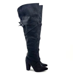 NEW Shoedazzle Women Black Summer Fall Winter Over the Knee Boots Size 7